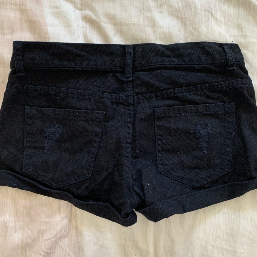 Black distressed Jean shorts